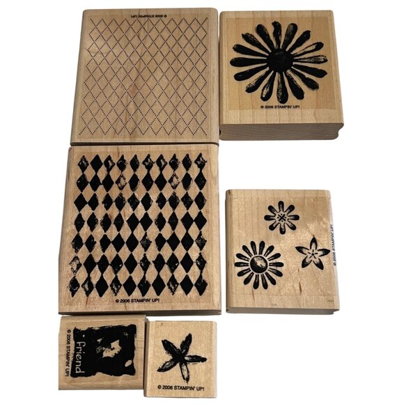 Stampin Up! Looks Like Spring 2006 Rubber Stamp Set With Flowers & Patterns - Picture 1 of 3